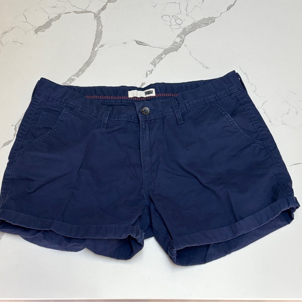 Levi’s Women’s Navy 100% Cotton Roll-Hem Shorts